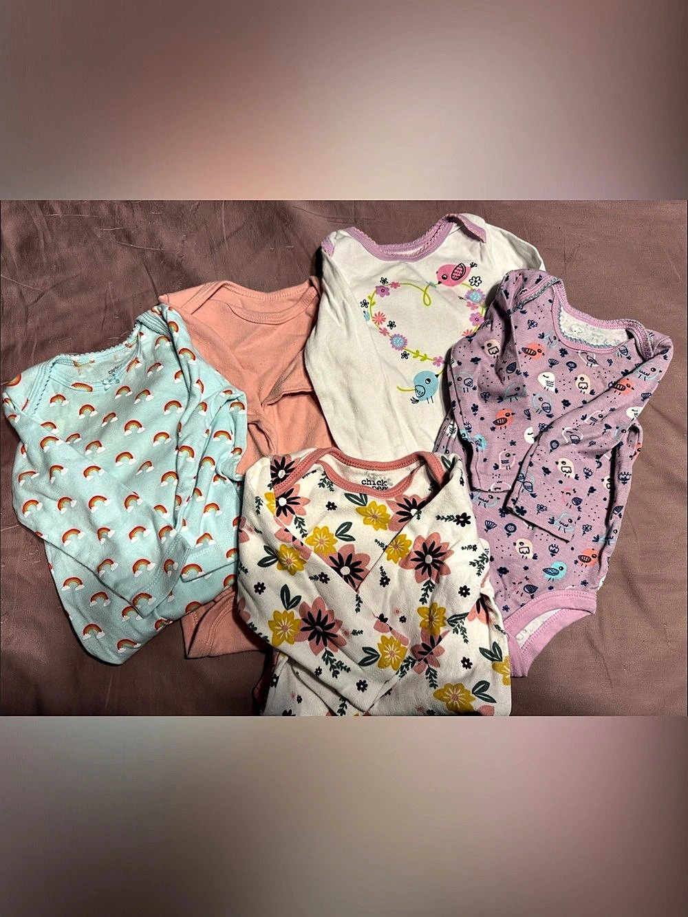 Baby girl 9m and 6-9m Long Sleeve Onesie Bundle